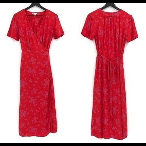 BILLABONG Right Timing Midi Wrap Dress Red M